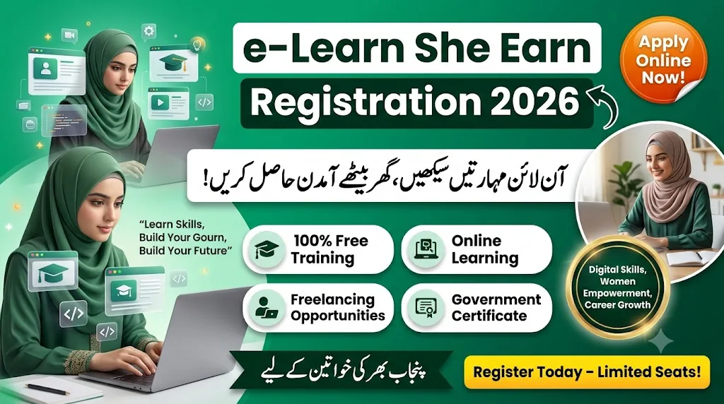 CM Punjab E Learn She Earn Program Registration